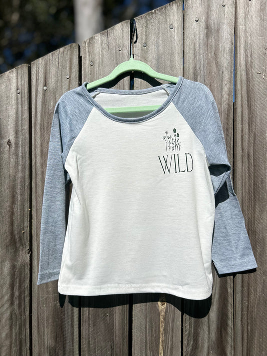 Long sleeved tee- with grey sleeves